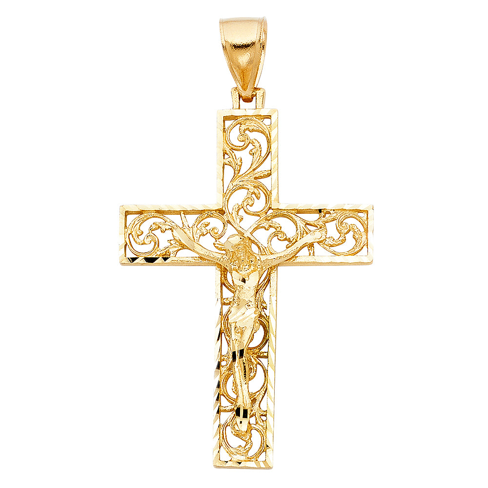 Scroll Crucifix Pendant