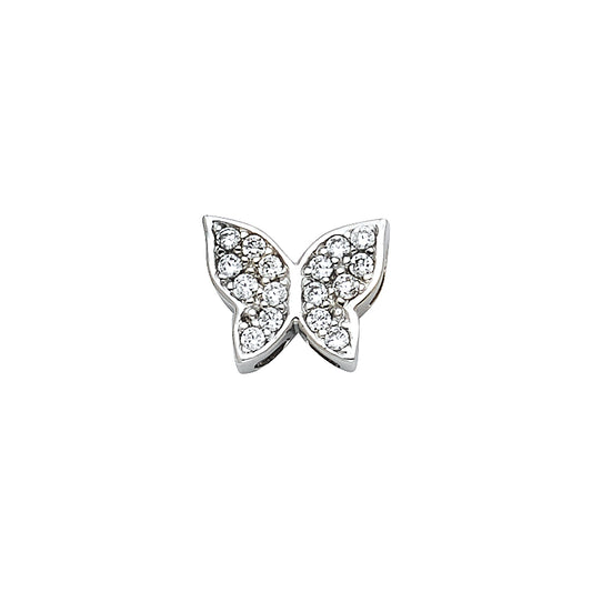 White Gold CZ Butterfly Pendant