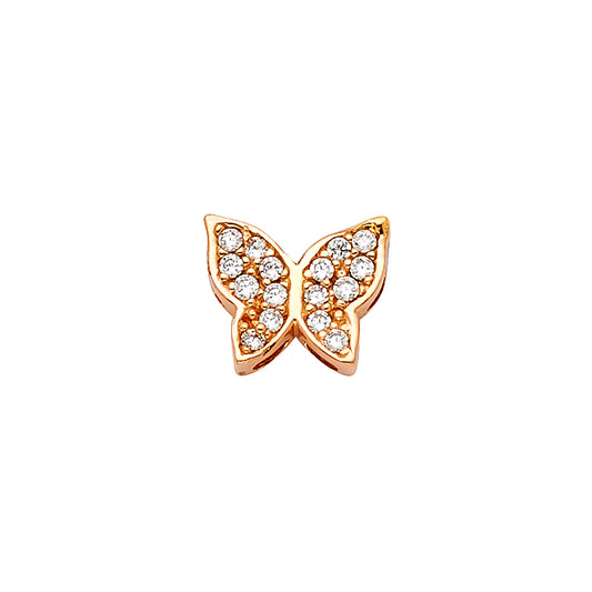 Rose Gold CZ Butterfly Pendant