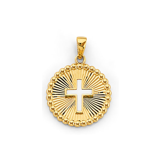 Round Beaded Cross Pendant