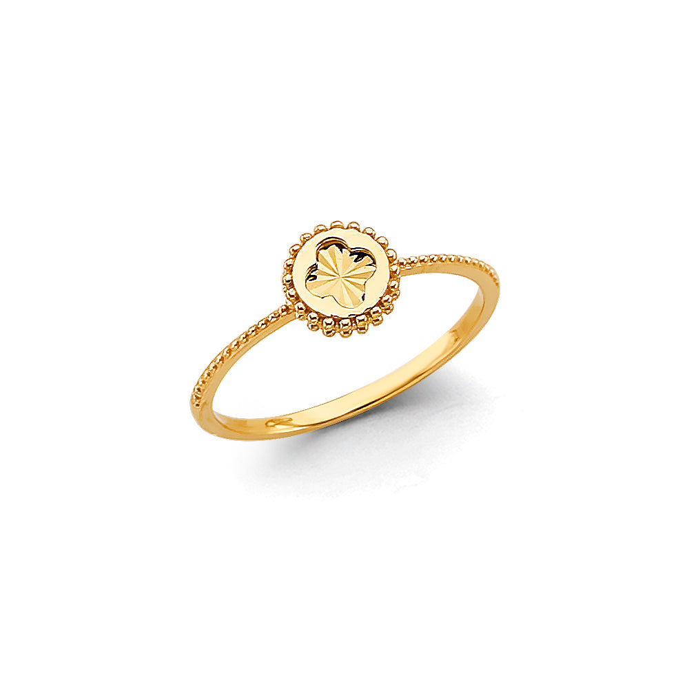 Shimmer Gold Clover Ring