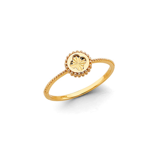 Shimmer Gold Clover Ring