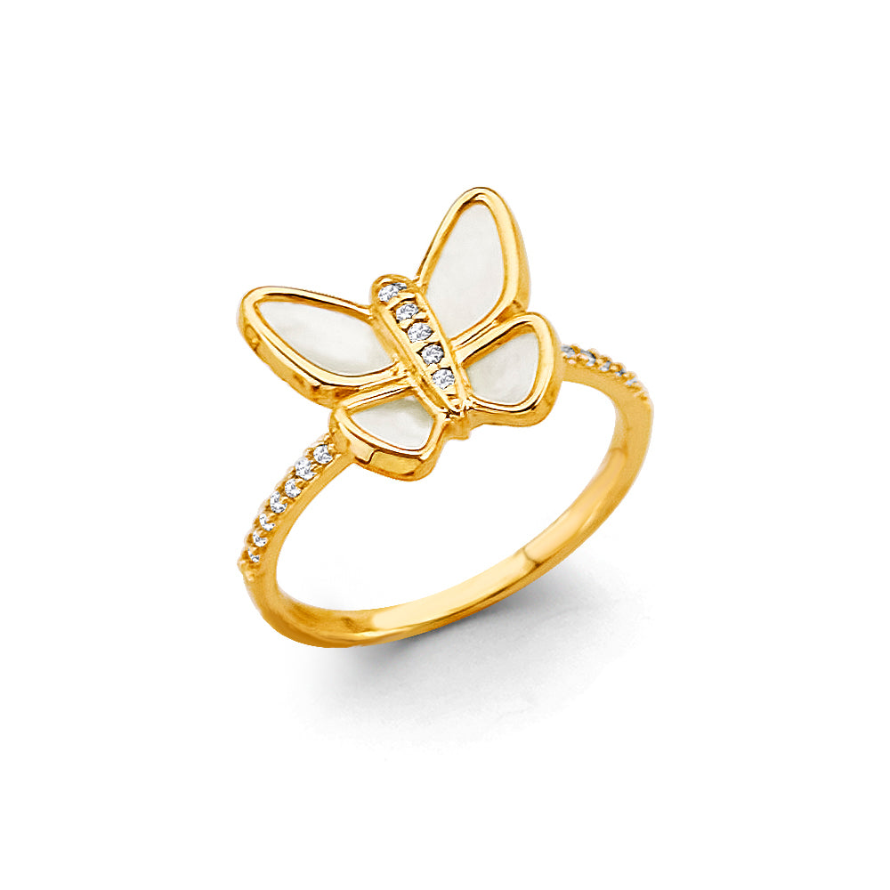 Mother of Pearl Butterfly Ring