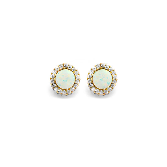 Round Opal Earrings